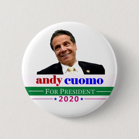 Andy Cuomo社長2020年 缶バッジ (正面)