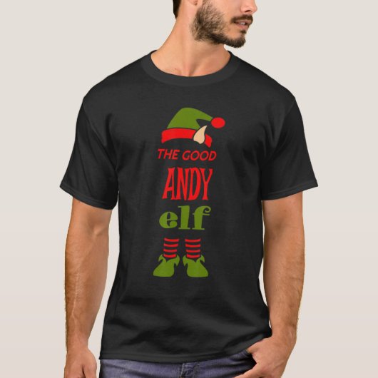 ANDY Elf Good Christmas Matching Pajama Party Tシャツ (正面)