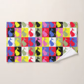 Andy Whale-Hole™ pattern_カラフル鯨_パロディ バスタオルセット (ハンドタオル)