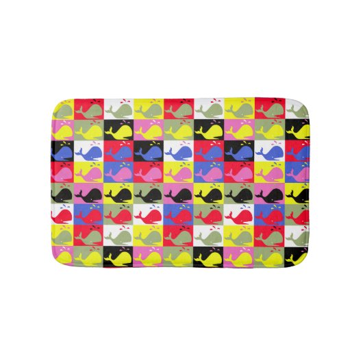 Andy Whale-Hole™ pattern_Lots o'小さなクジラ バスマット (正面)