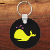 Andy Whale Singletons_yellow，ブラックのピンク キーホルダー (正面)