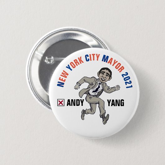Andy Yang for NYC Mayor 2021 缶バッジ (正面&裏面)