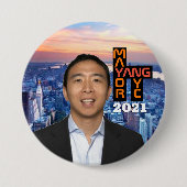 Andy Yang for NYC Mayor 2021 缶バッジ (正面)