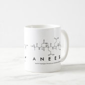 Aneesaペプチド名mug コーヒーマグカップ (正面右)
