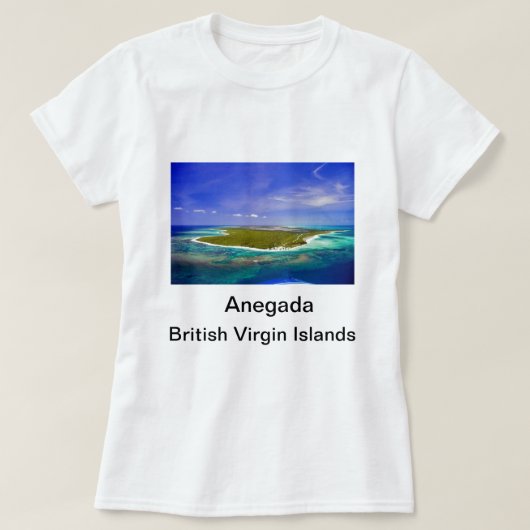 Anegadaの島か旗上B.V.I. Tシャツ (デザイン正面)