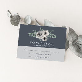 AnemoneとEucalyptus結婚式RSVP応答 出欠カード
