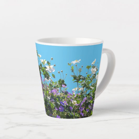 AnemoneとGeranium Cust.ブルーラテマグ カフェラテマグ (右アングル)