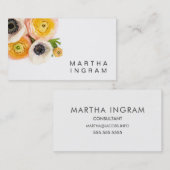 AnemoneとRanunculusフローラデザイン写真 名刺 (正面/裏面)