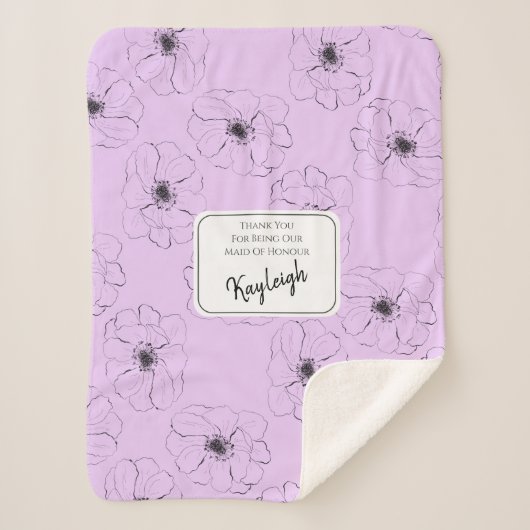 Anemoneオンライト薄紫 シェルパブランケット (正面)