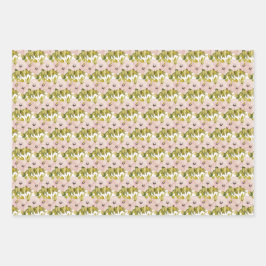 Anemoneピンクの花水彩手色彩の鮮やか形 ラッピングペーパーシート