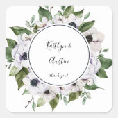 Anemoneホワイトフローラありがとう スクエアシール (正面)