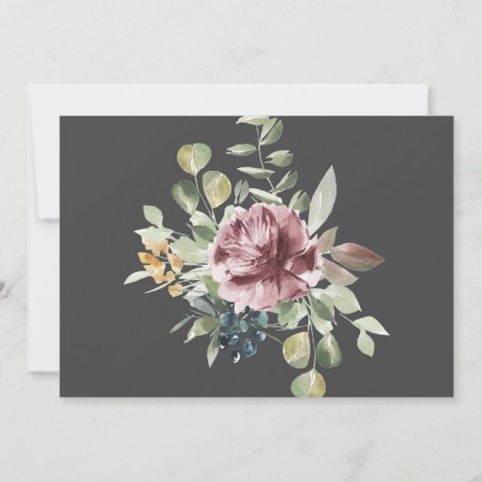 Anemone赤面グフォーマルレーウェディング日付を保存 招待状 (裏面)