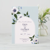Anemone & blue delphinium 5x7結婚式招待状 招待状 (スタンド正面)