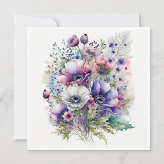 Anemone Boquet Greetings Card