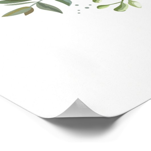 Anemone Bouquet Wedding Welcome Sign ポスター (角)