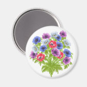 Anemone de Caen Gardenフラワーズマグネット マグネット (正面/裏面)