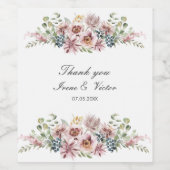 Anemone Dusty Palette結婚の感謝していあなた ワインラベル (シングルラベル)