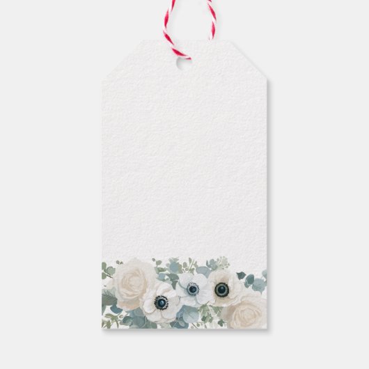 Anemone Eucalyptus十字宗教ありがとう ギフトタグ (裏面)