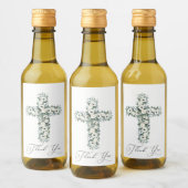 Anemone Eucalyptus十字宗教ありがとう ワインラベル (ボトル)