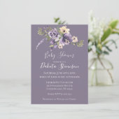 Anemone Garden Cream Purple Boho Baby Shower 招待状 (スタンド正面)
