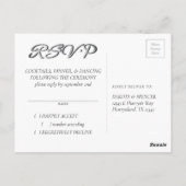 Anemone GreeneryフローラモダンBoho RSVP応答 ポストカード (裏面)