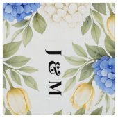 Anemone Hydrangea Floral Wedding Monogram ファブリック (見本)