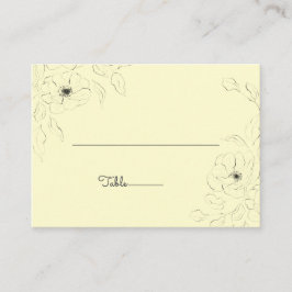 Anemone on a Cream backgroundフラット座席表* プレイスカード