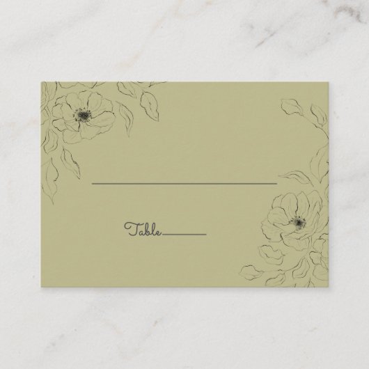 Anemone on a Sage背景フラット座席表* プレイスカード (正面)