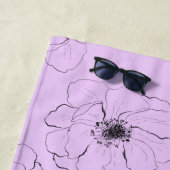 Anemone on Light薄紫 ビーチタオル (インサイチュ)