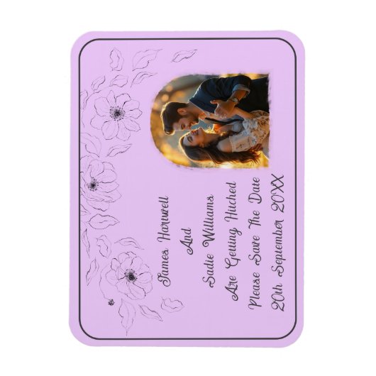 Anemone on Light薄紫 マグネット (縦)