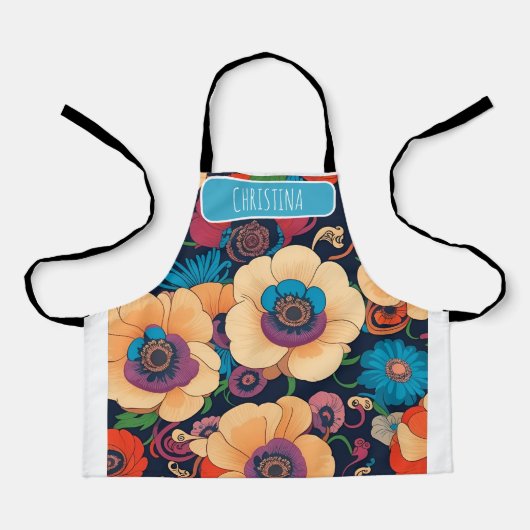 Anemone Waterカラーカラフルパタパーソナライズされたーン エプロン (正面)