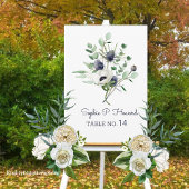 Anemone Water Color結婚のテーブル番号テンプレート ノートカード