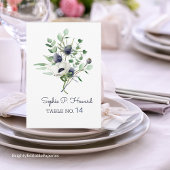 Anemone Water Color結婚のテーブル番号テンプレート ノートカード