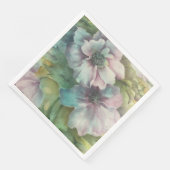 Anemone Watercolor Floral Elegant Dinner Napkin (コーナー)
