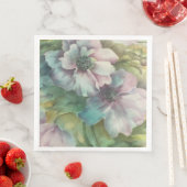 Anemone Watercolor Floral Elegant Dinner Napkin (インサイチュ)