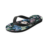 Anemone Wildflowers:ヴィンテージ水彩パターン キッズビーチサンダル (アングル)