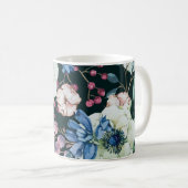 Anemone Wildflowers:ヴィンテージ水彩パターン コーヒーマグカップ (正面右)