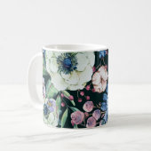 Anemone Wildflowers:ヴィンテージ水彩パターン コーヒーマグカップ (正面左)