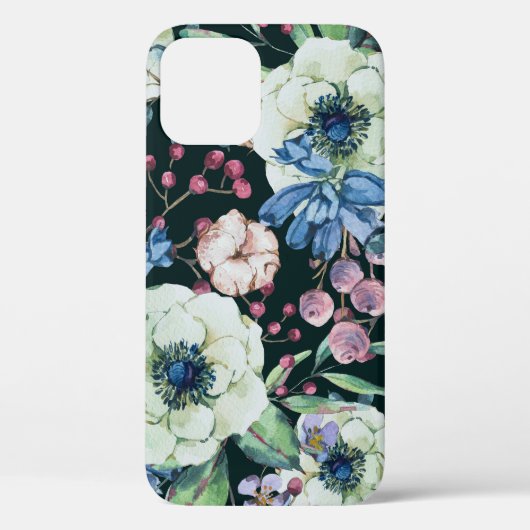 Anemone Wildflowers:ヴィンテージ水彩パターン Case-Mate iPhoneケース (裏面)
