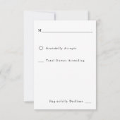 Anemone Winterホワイトフローラいいえ食事RSVP 出欠カード (裏面)