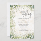 Anemonesフローラ白結婚水色 招待状 (正面)