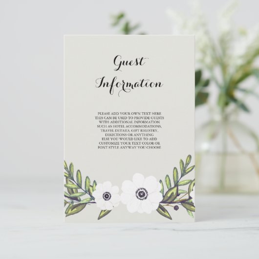 Anemones色彩の鮮やか – 情報カード エンクロージャーカード (スタンド正面)