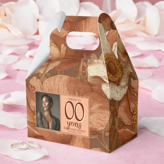 Anemones Flower 40Th Birthday Boho フェイバーボックス (ウェディング)