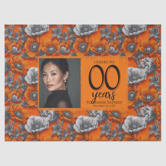 Anemones Flower Quinceañera Birthday Unique 薄葉紙 (正面)