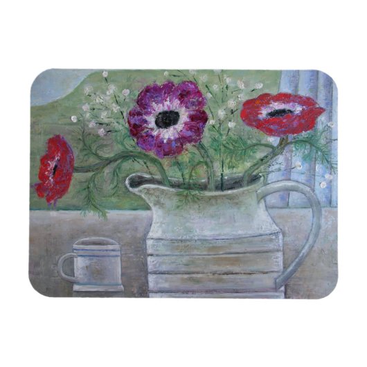 Anemones in White Jug 2013 マグネット (横)