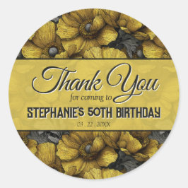 Anemones Petal Surprise Birthday Party ラウンドシール