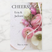 Anemones、ranunculus、リボン飲料ラベルセット ワインラベル (シングルラベル)