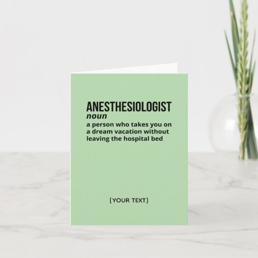 Anesthesiologist Definition Card – Funny Gift サンキューカード (正面)
