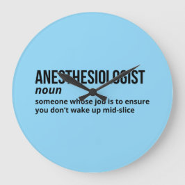 Anesthesiologist Definition Clock - Funny Medical  ラージ壁時計