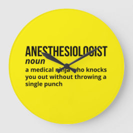 Anesthesiologist Definition - Medical Humor ラージ壁時計